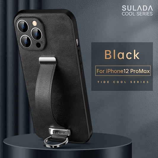 For iPhone 12 Pro Max SULADA Cool Series PC + Leather Texture Skin Feel Shockproof Phone Case (Black) by SULADA