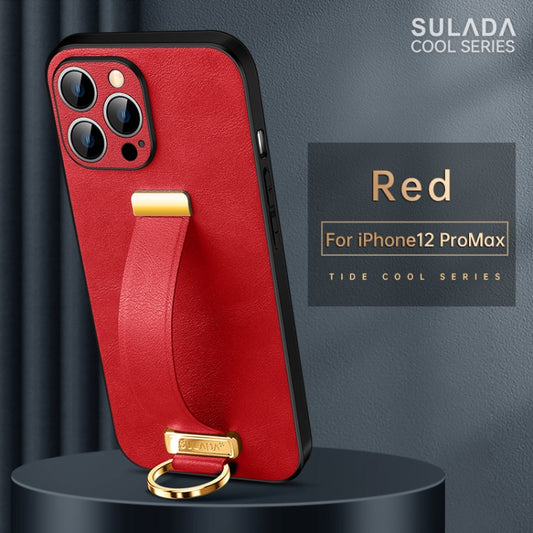 For iPhone 12 Pro Max SULADA Cool Series PC + Leather Texture Skin Feel Shockproof Phone Case (Red) by SULADA