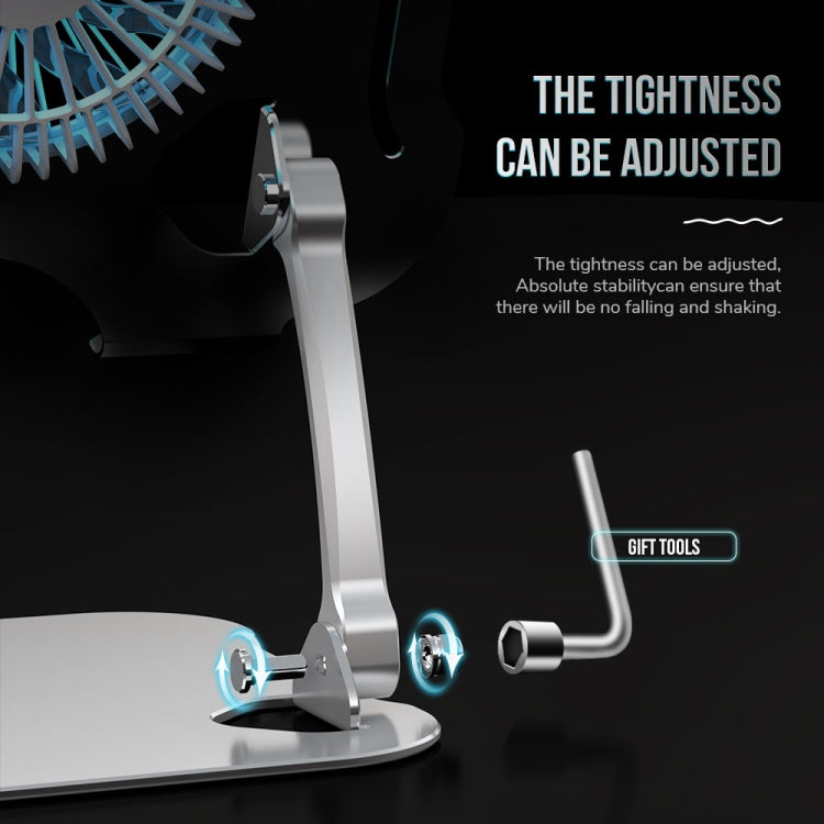 R-JUST BJ01-5 Laptop Foldable Lift Bracket with Fan(Silver) by R-JUST