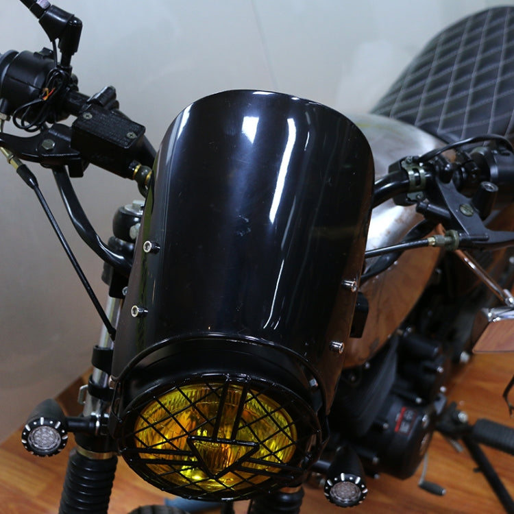 XRL-456120 Motorcycle 5-7 inch Headlight Retro Windshield(Black) by buy2fix