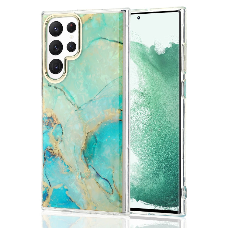 For Samsung Galaxy S22 Ultra 5G Electroplating Shell Texture Phone Case(Green) - Galaxy S22 Ultra 5G Cases by buy2fix | Online Shopping UK | buy2fix