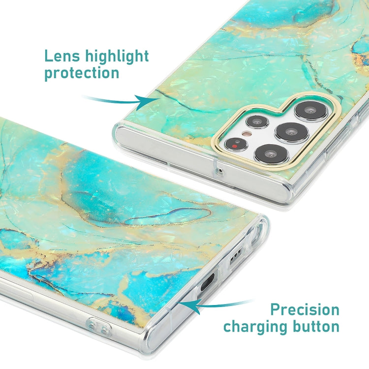 For Samsung Galaxy S22 Ultra 5G Electroplating Shell Texture Phone Case(Green) - Galaxy S22 Ultra 5G Cases by buy2fix | Online Shopping UK | buy2fix