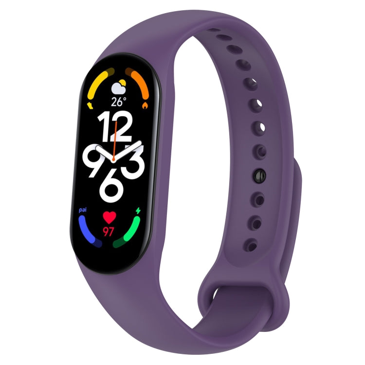 For Xiaomi Mi Band 7 / 7NFC / 6 / 6 NFC / 5 / 5 NFC / Amazfit Band 5 Official Silicone Watch Band(Purple) - Watch Bands by buy2fix | Online Shopping UK | buy2fix
