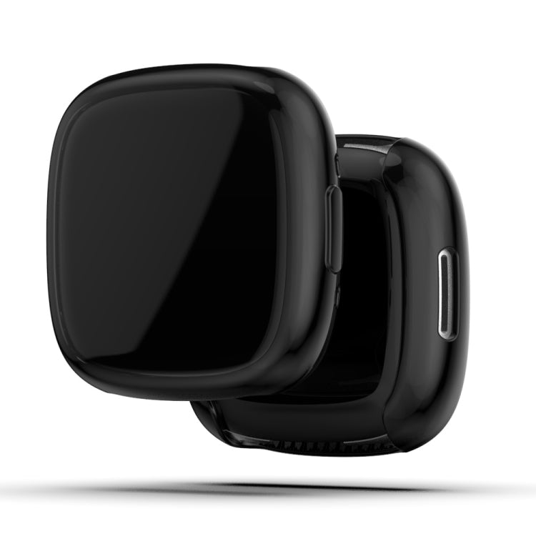 For Fitbit Versa 4 Full Coverage TPU Electroplating Watch Protective Case(Black) - Watch Cases by buy2fix | Online Shopping UK | buy2fix