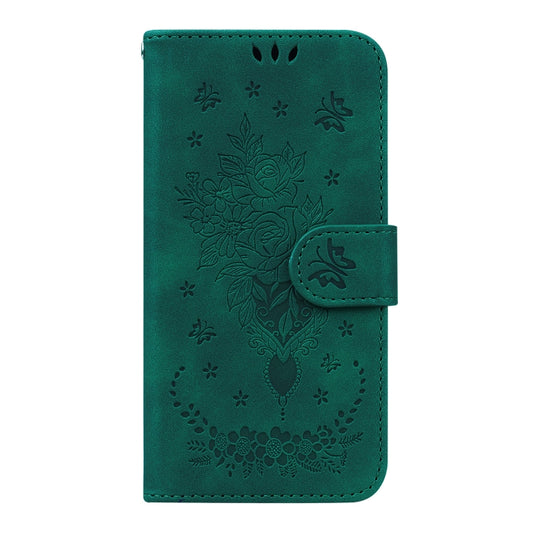 For OPPO Realme 9 Pro+ / Realme 9 4G Butterfly Rose Embossed Leather Phone Case(Green) by buy2fix