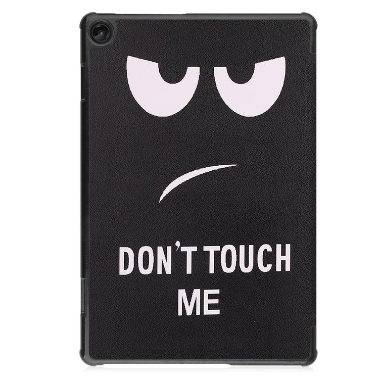 For Lenovo Tab M10 3rd Gen Custer Painted 3-Fold Holder Smart Leather Tablet Case(Big Eye Me) - Lenovo by buy2fix | Online Shopping UK | buy2fix
