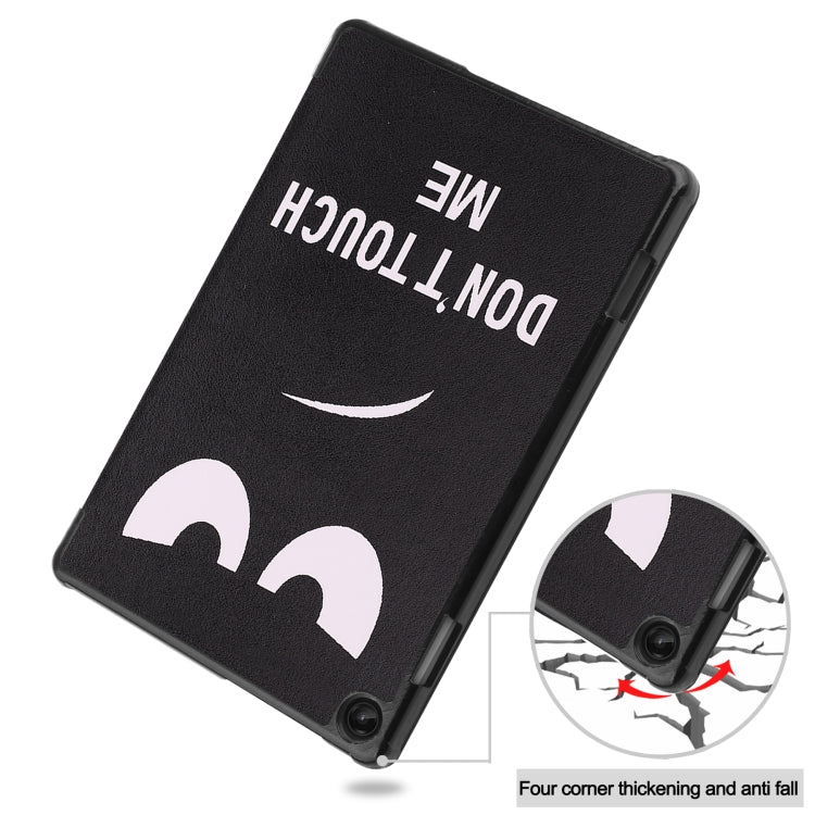 For Lenovo Tab M10 3rd Gen Custer Painted 3-Fold Holder Smart Leather Tablet Case(Big Eye Me) - Lenovo by buy2fix | Online Shopping UK | buy2fix