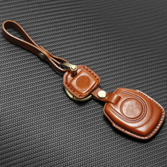 HP-A009 Motorcycle Cowhide Leather Induction Key Protective Cover for Harley Sportster S(Brown) by buy2fix