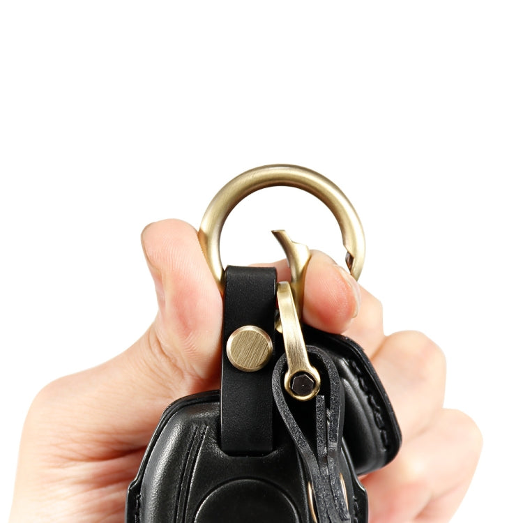 HP-A009 Motorcycle Cowhide Leather Induction Key Protective Cover for Harley Sportster S(Black) - Bags & Luggages by buy2fix | Online Shopping UK | buy2fix