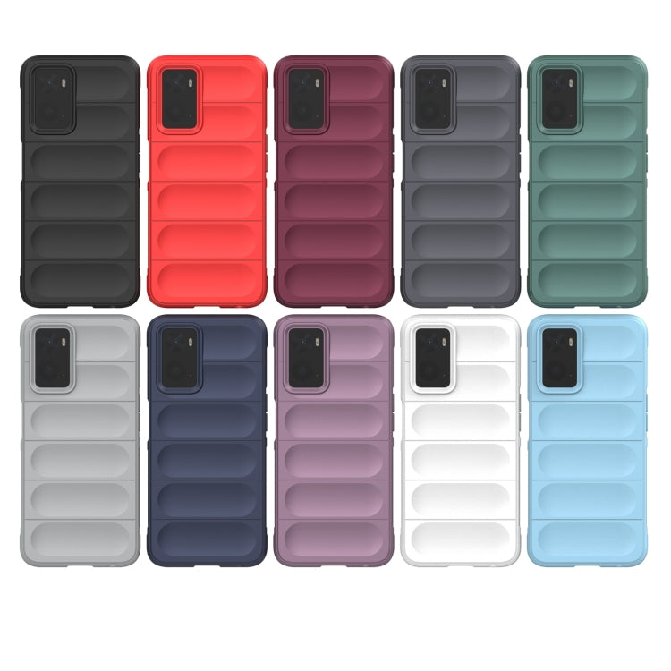 For OPPO A36 4G/A76 4G/Realme 9i Magic Shield TPU + Flannel Phone Case(Wine Red) - OPPO Cases by buy2fix | Online Shopping UK | buy2fix