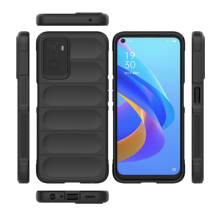 For OPPO A36 4G/A76 4G/Realme 9i Magic Shield TPU + Flannel Phone Case(Wine Red) - OPPO Cases by buy2fix | Online Shopping UK | buy2fix