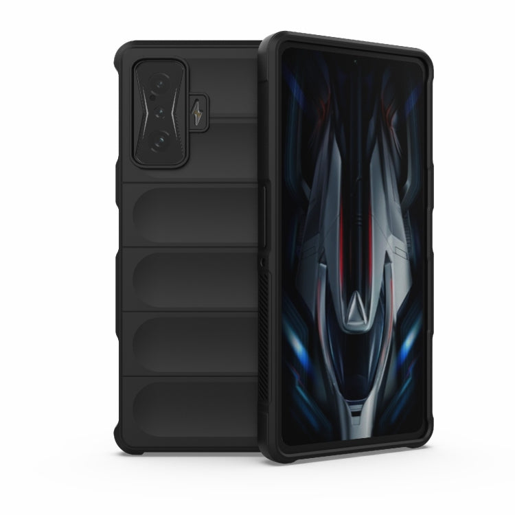 For Xiaomi Redmi K50 Gaming Magic Shield TPU + Flannel Phone Case(Black) - Xiaomi Cases by buy2fix | Online Shopping UK | buy2fix