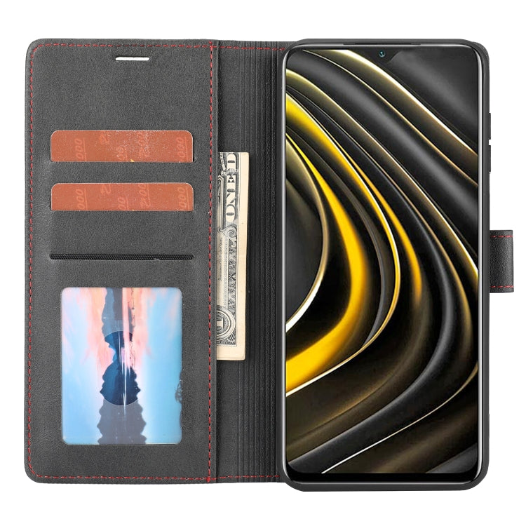 For Xiaomi Redmi 9T / Poco M3 Classic Wallet Flip Leather Phone Case(Black) - Xiaomi Cases by buy2fix | Online Shopping UK | buy2fix