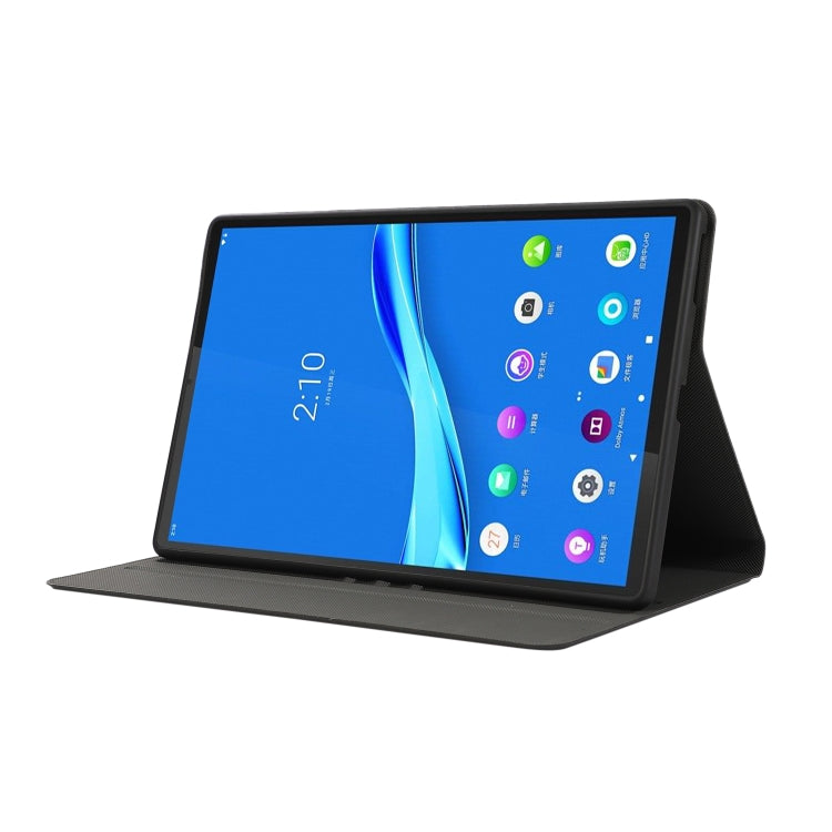 For Lenovo Tab M10 Plus 10.6 3rd Gen 2022 Voltage Craft Texture TPU Flip Leather Tablet Case(Black) - Lenovo by buy2fix | Online Shopping UK | buy2fix