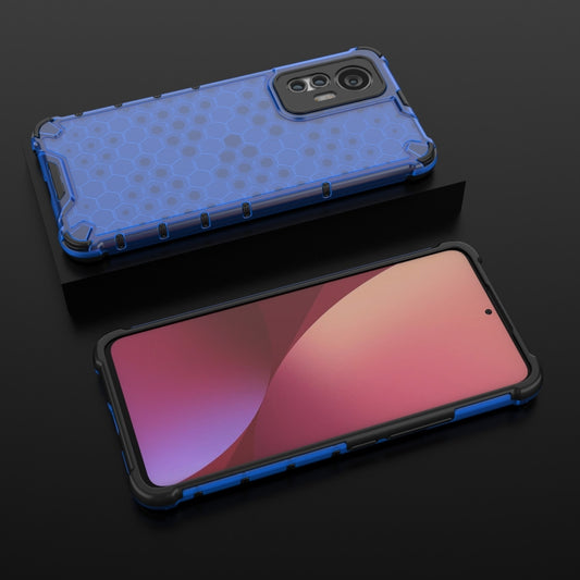 For Xiaomi 12 Lite 5G Eurasian Ver Shockproof Honeycomb PC + TPU Phone Case(Blue) by buy2fix