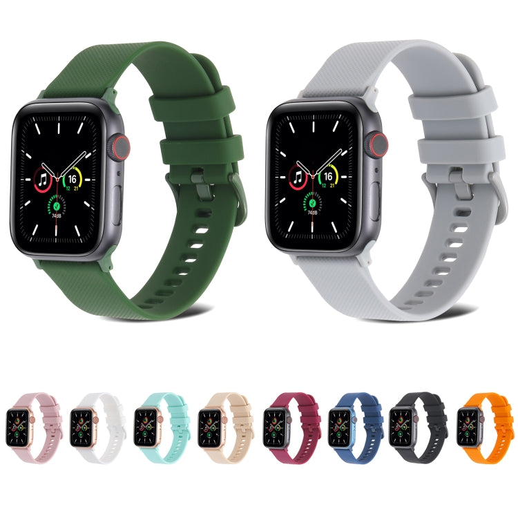 Plain Weave Silicone Watch Band For Apple Watch Ultra 49mm&Watch Ultra 2 49mm / Series 9&8&7 45mm / SE 3&SE 2&6&SE&5&4 44mm / 3&2&1 42mm(Black) - Watch Bands by buy2fix | Online Shopping UK | buy2fix