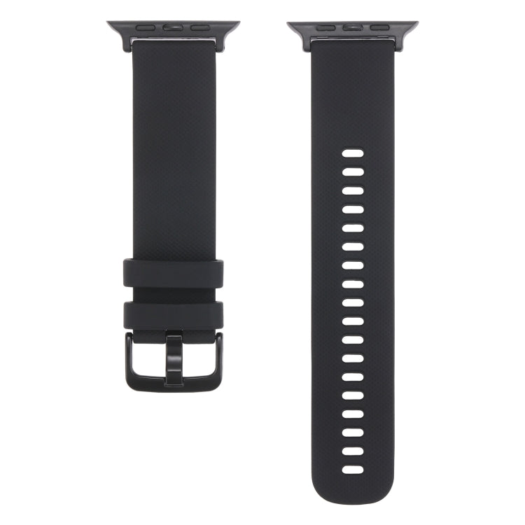 Plain Weave Silicone Watch Band For Apple Watch Ultra 49mm&Watch Ultra 2 49mm / Series 9&8&7 45mm / SE 3&SE 2&6&SE&5&4 44mm / 3&2&1 42mm(Black) - Watch Bands by buy2fix | Online Shopping UK | buy2fix