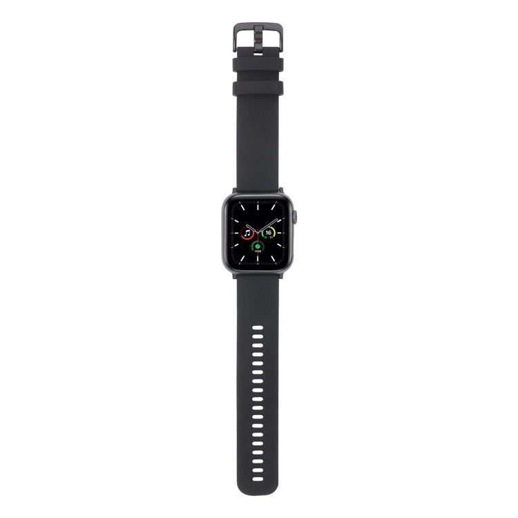 Plain Weave Silicone Watch Band For Apple Watch Ultra 49mm&Watch Ultra 2 49mm / Series 9&8&7 45mm / SE 3&SE 2&6&SE&5&4 44mm / 3&2&1 42mm(Black) - Watch Bands by buy2fix | Online Shopping UK | buy2fix