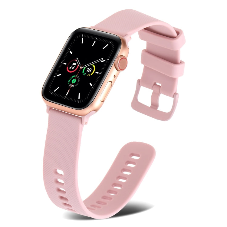 Plain Weave Silicone Watch Band For Apple Watch Ultra 49mm&Watch Ultra 2 49mm / Series 9&8&7 45mm / SE 3&SE 2&6&SE&5&4 44mm / 3&2&1 42mm(Black) - Watch Bands by buy2fix | Online Shopping UK | buy2fix