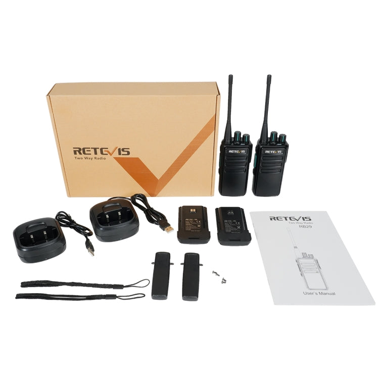 1 Pair RETEVIS RB29 FRS Free-license Two Way Radio Walkie Talkie(Black) by RETEVIS