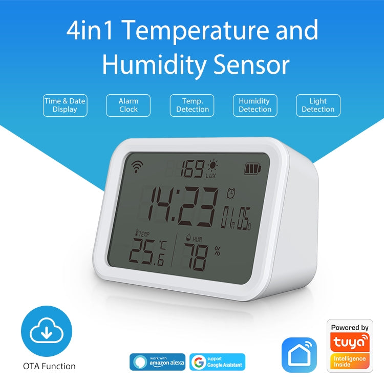 NEO NAS-CW01W WiFi 4 in1 Temperature + Humidity Sensor - Others Alarm by NEO | Online Shopping UK | buy2fix