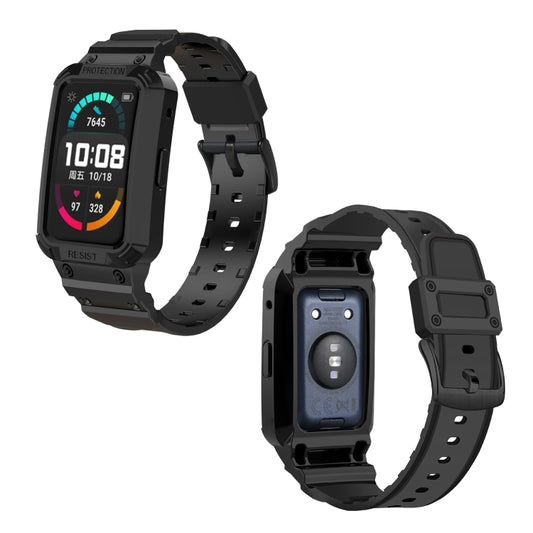 For Huawei Watch Fit / Honor Watch ES Integrated TPU Watch Band(Black) by buy2fix