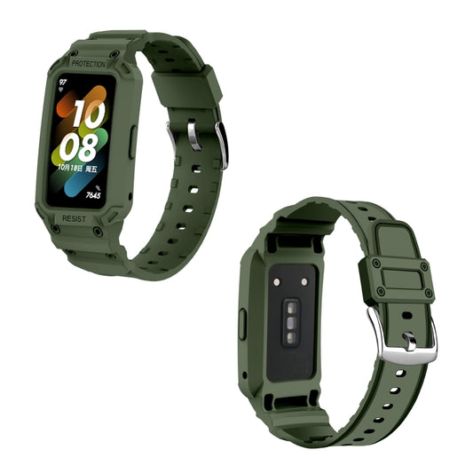 For Huawei Band 7 / 6 / Honor Band 6 Integrated TPU Watch Band(Army Green) by buy2fix