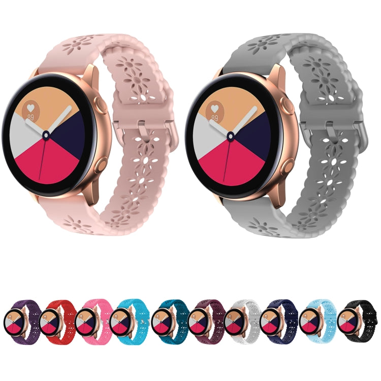 For Huawei Watch GT 3 Pro 22mm Plum Blossom Hollowed Silicone Watch Band(Light Blue) by buy2fix