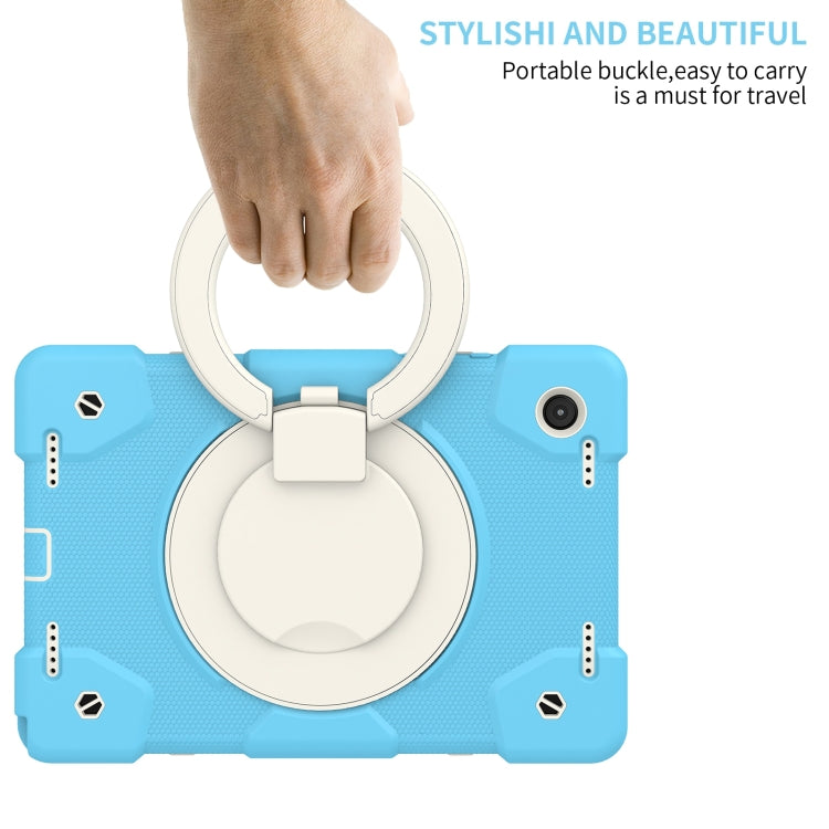 For Samsung Galaxy Tab A8 10.5 2021 Silicone + PC Full Body Protection Tablet Case With Holder & Strap(Sky Blue) - Other Galaxy Tab PC by buy2fix | Online Shopping UK | buy2fix