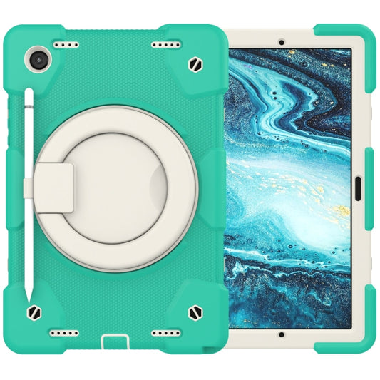 For Samsung Galaxy Tab A8 10.5 2021 Silicone + PC Full Body Protection Tablet Case With Holder & Strap(Mint Green) by buy2fix