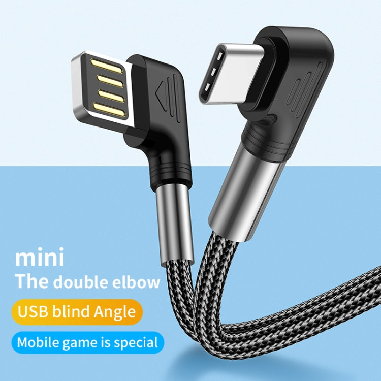 3A USB to USB-C/Type-C Double Elbow Charging Cable(0.5m) - USB-C & Type-C Cable by buy2fix | Online Shopping UK | buy2fix