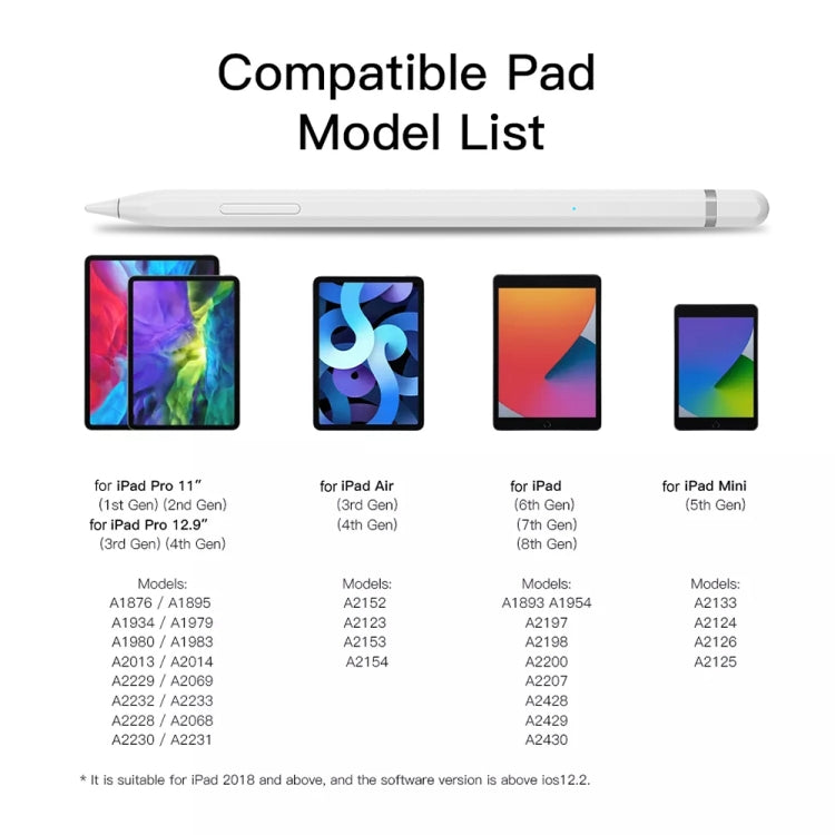 JD50 Bluetooth Active Stylus Pencil with Palm Rejection for iPad After 2018 Version by buy2fix