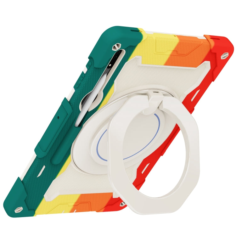 For Samsung Galaxy Tab S8 Ultra Armor Contrast Color Silicone + PC Tablet Case(Colorful Red) by buy2fix