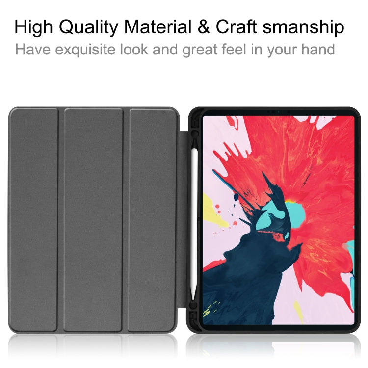For iPad Pro 11 inch 2020 Custer Pattern TPU Smart Tablet Holster with Sleep Function & Tri-Fold Bracket & Pen Slot(Gray) by buy2fix