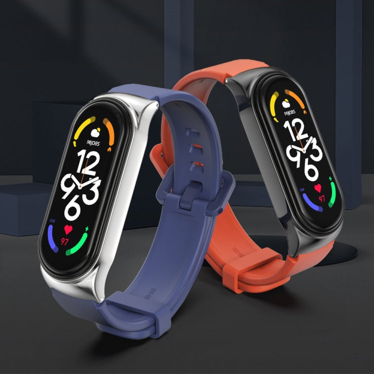 For Xiaomi Mi Band 7 / 7 NFC MIJOBS CS Metal Case + Silicone Watch Band(Black) by MIJOBS