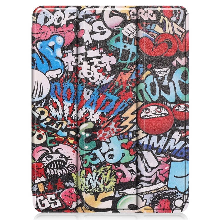 For iPad Pro 11 inch 2020 Painted TPU Smart Tablet Holster With Sleep Function & Tri-Fold Bracket & Pen Slot(Graffiti) by buy2fix
