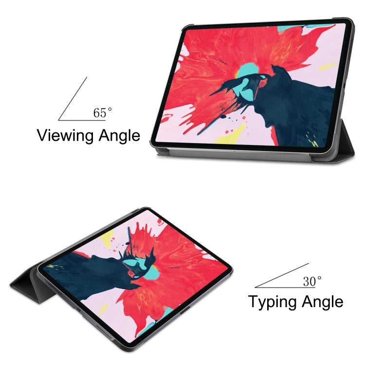 For iPad Pro 11 inch 2020 Custer Texture Smart PU Leather Tablet Case with Sleep / Wake-up Function & 3-Fold Holder(Black) - iPad Pro 11 (2020) Cases by buy2fix | Online Shopping UK | buy2fix