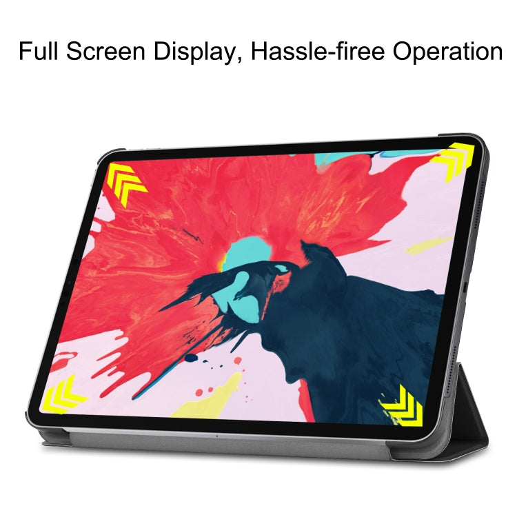 For iPad Pro 11 inch 2020 Custer Texture Smart PU Leather Tablet Case with Sleep / Wake-up Function & 3-Fold Holder(Black) - iPad Pro 11 (2020) Cases by buy2fix | Online Shopping UK | buy2fix