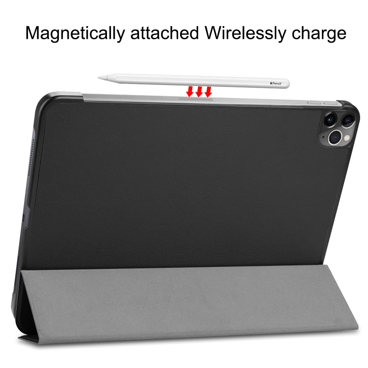 For iPad Pro 11 inch 2020 Custer Texture Smart PU Leather Tablet Case with Sleep / Wake-up Function & 3-Fold Holder(Black) - iPad Pro 11 (2020) Cases by buy2fix | Online Shopping UK | buy2fix