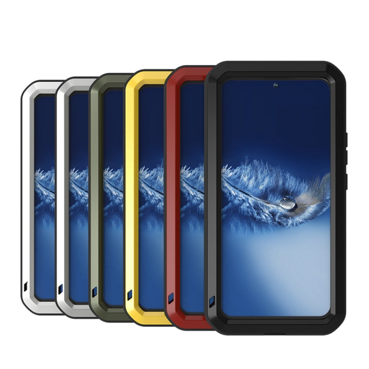 For Samsung Galaxy S22+ LOVE MEI Metal Shockproof Waterproof Dustproof Protective Phone Case with Glass(Red) - Galaxy S22+ 5G Cases by LOVE MEI | Online Shopping UK | buy2fix