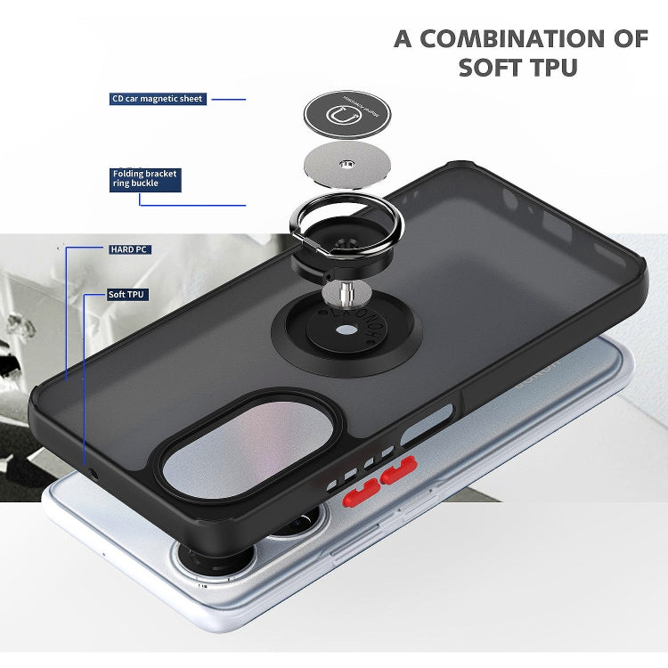 For Honor X7 Q Shadow 1 Series TPU + PC Phone Case with Ring(Black+Red) - Honor Cases by buy2fix | Online Shopping UK | buy2fix