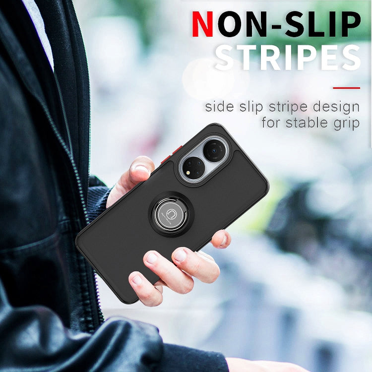 For Honor X7 Q Shadow 1 Series TPU + PC Phone Case with Ring(Black+Red) - Honor Cases by buy2fix | Online Shopping UK | buy2fix