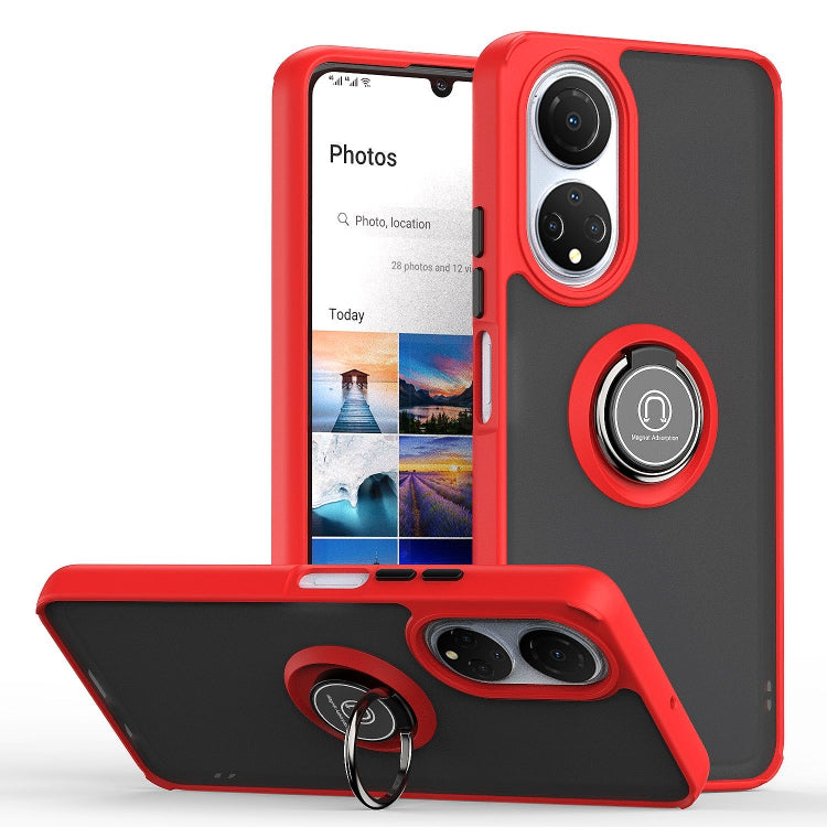For Honor X7 Q Shadow 1 Series TPU + PC Phone Case with Ring(Red) - Honor Cases by buy2fix | Online Shopping UK | buy2fix