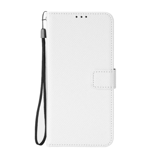 For Blackview A50 Diamond Texture Leather Phone Case(White) - More Brand by buy2fix | Online Shopping UK | buy2fix