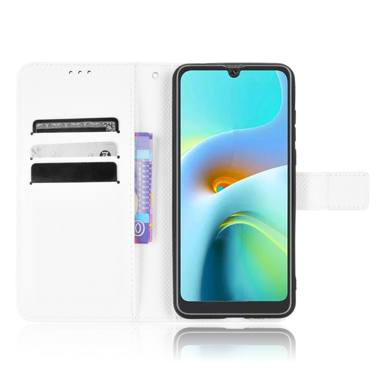 For Blackview A50 Diamond Texture Leather Phone Case(White) - More Brand by buy2fix | Online Shopping UK | buy2fix