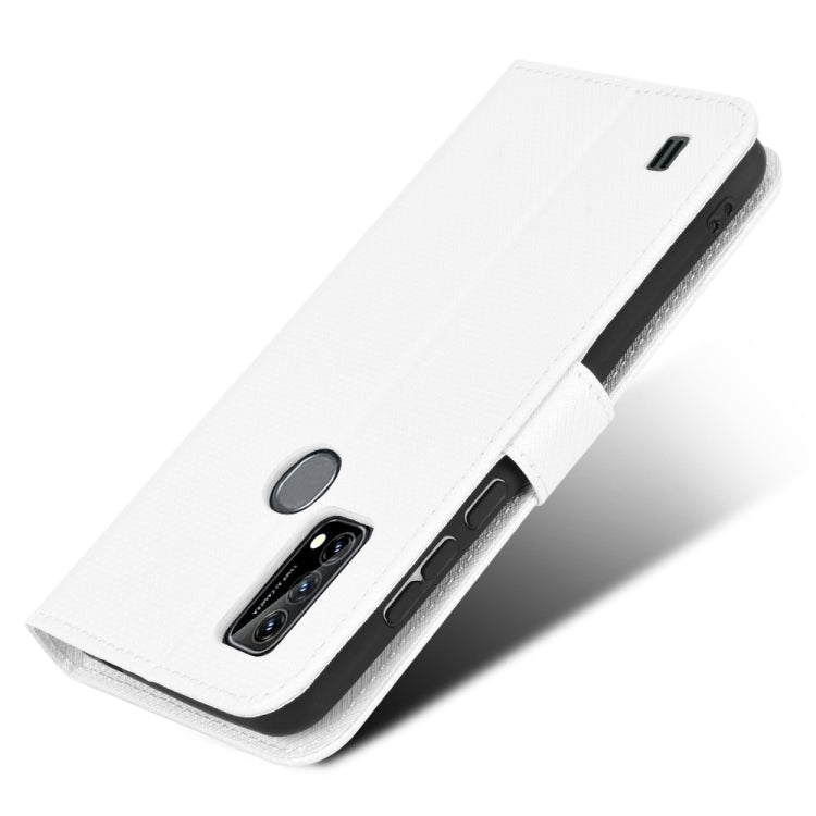 For Blackview A50 Diamond Texture Leather Phone Case(White) - More Brand by buy2fix | Online Shopping UK | buy2fix