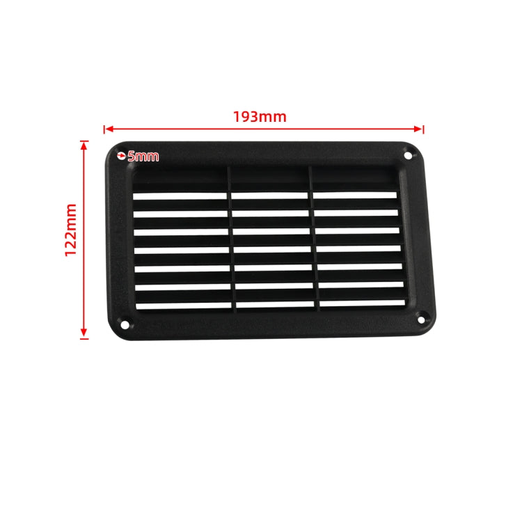 A6788 193x122mm Black Rectangle Louvered Ventilation Plastic Venting Panel Cover by buy2fix