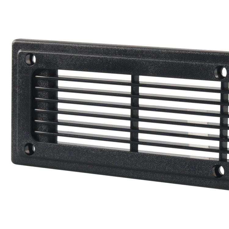 A6792 300x80mm Black Straight Louvered Ventilation Plastic Venting Panel Cover by buy2fix