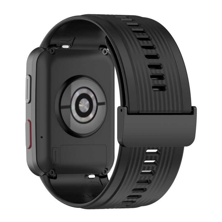 For Huawei Watch D Solid Color Silicone Watch Band with Buckle(Black) - Watch Bands by buy2fix | Online Shopping UK | buy2fix