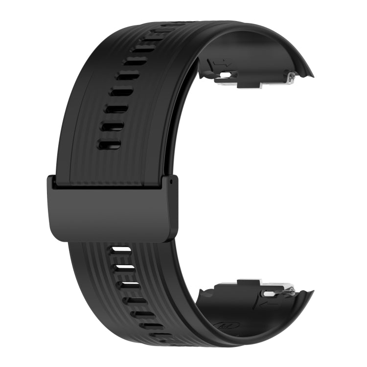 For Huawei Watch D Solid Color Silicone Watch Band with Buckle(Black) - Watch Bands by buy2fix | Online Shopping UK | buy2fix
